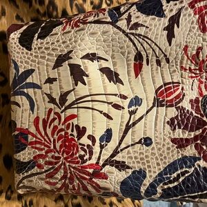 Brahmin Red and Blue Floral Embossed Pillow